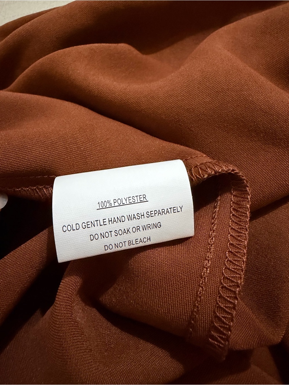 Brand New Selfie Leslie Satin Cowl Slip Midi Dress in Rust - Picture 5 of 5